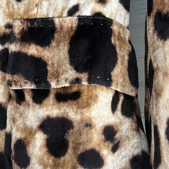 Dolce & Gabbana Leopard Velvet Blazer & Silk-Lined Skirt with Velvet Panel—2000s - Picture 5 of 16